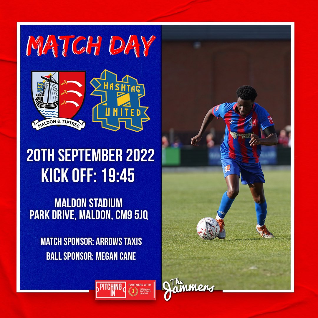MaldonTiptreeFC's tweet photo. ๐๐โ๐ ๐ ๐ฎ๐๐ฐ๐ต ๐๐ฎ๐ ๐คฉ
Tonight we take on Hashtag United in search for our first league win of the season ๐ช
๐ | @hashtagutd
โฐ | 19:45 - turnstiles from 18:15
๐๏ธ | ยฃ10, ยฃ3 & ยฃ2
๐ | ยฃ2
COME ON YOU JAMMERS ๐ฃ๏ธ
#Jammers๐#MALHAS https://t.co/uK76xgeSYG