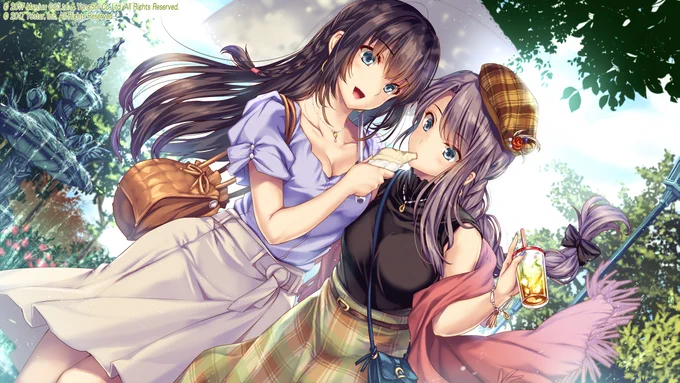 キュラソー&カーリュー!メイド姉妹のイチャイチャ休日デート五周年記念イラスト描かせていただいてます～。#アズールレーン #アズレン五周年 