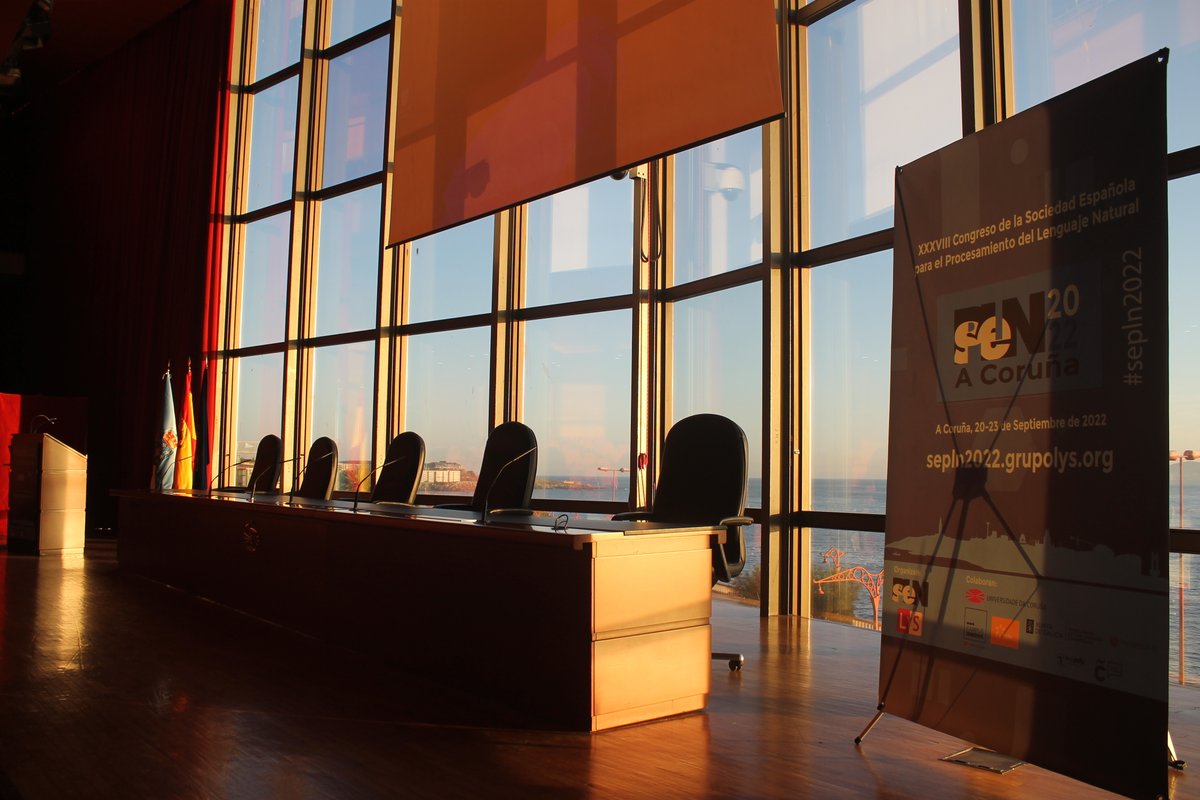 Todo listo para la XXXVIII edición del Congreso de la Sociedad Española de Lenguaje Natural #sepln2022 en el rectorado de la <a href="/UDC_gal/">Universidade da Coruña</a>