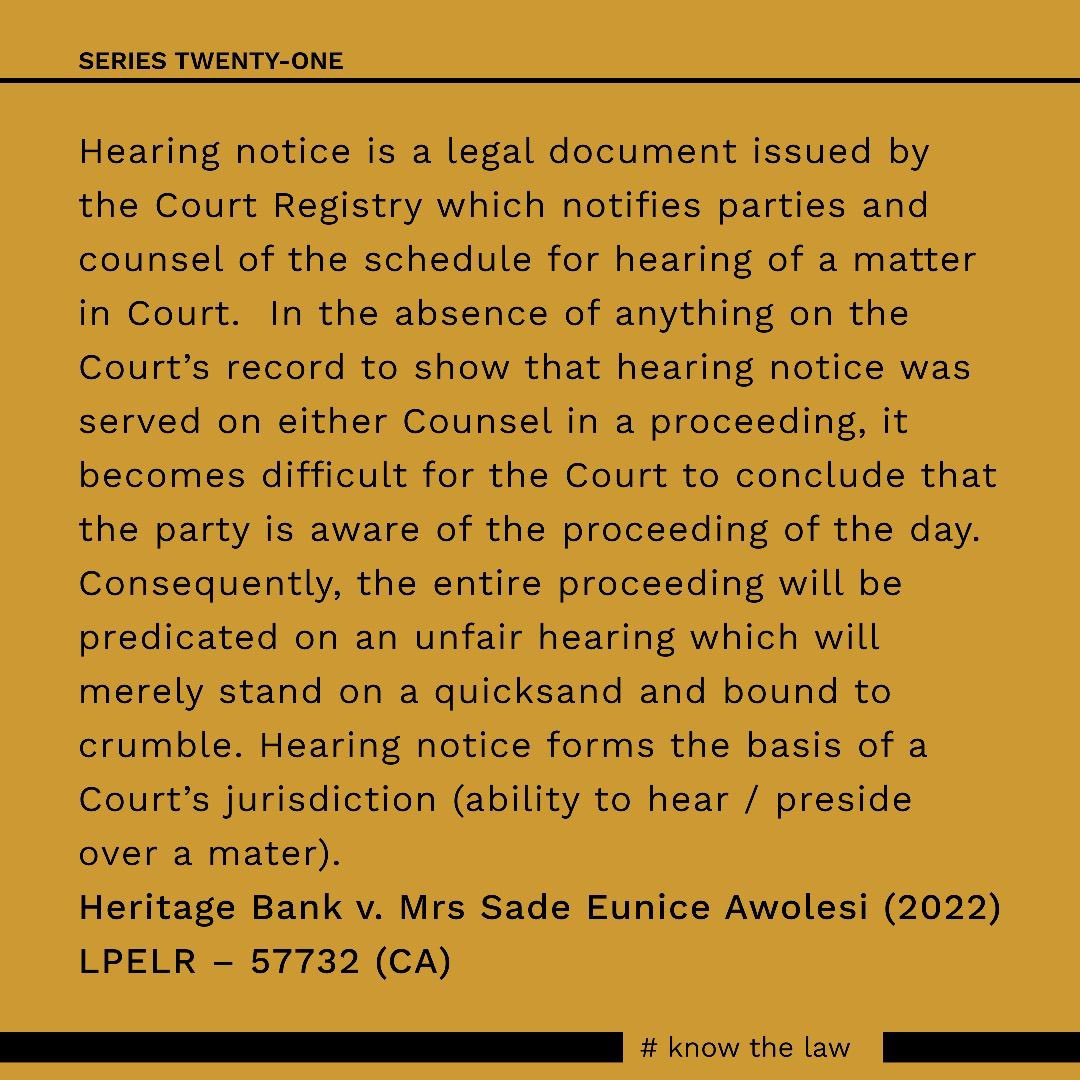 knowthelaw_'s tweet photo. On Service of Hearing Notice. https://t.co/91ryKlYmNE