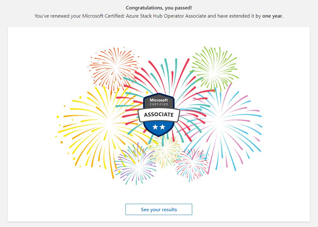 BasWas's tweet photo. Started the day with renewing my AZ-600. ;-) 
#azurestackhub #azurestack https://t.co/IauER3g3nO