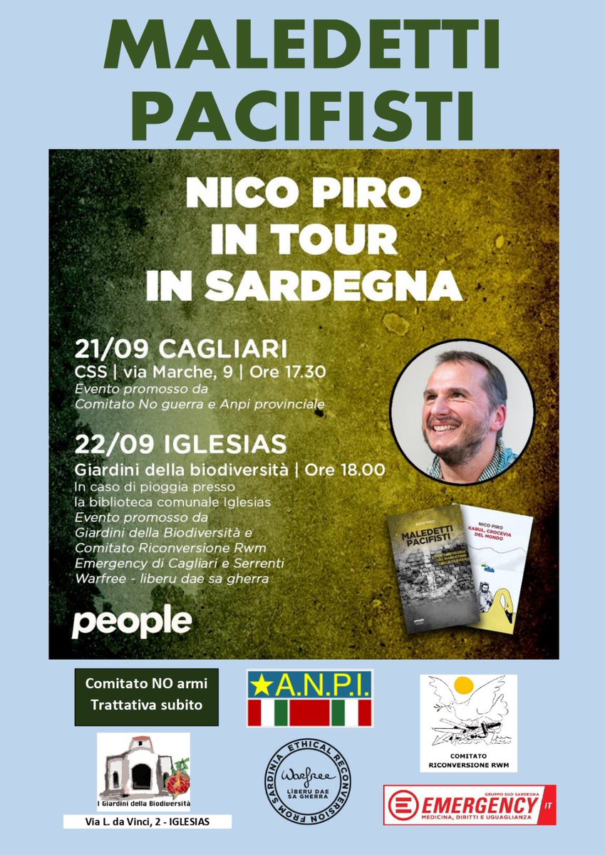 Nico Piro (@_nico_piro_) on Twitter photo Grazie all'<a href="/anpipaviacentro/">ANPI Pavia Centro</a> e a <a href="/lucacasarotti/">Luca Casarotti</a> per la bella serata a Pavia parlando di #guerra e #pace #maledettipacifisti
Agli odiatori: si! venduti tanti libri un altro mattone per la mia villa a Salina è stato posato 🤣
Prossimi appuntamenti #Sardegna e #Venezia Grazie all'<a href="/anpipaviacentro/">ANPI Pavia Centro</a> e a <a href="/lucacasarotti/">Luca Casarotti</a> per la bella serata a Pavia parlando di #guerra e #pace #maledettipacifisti
Agli odiatori: si! venduti tanti libri un altro mattone per la mia villa a Salina è stato posato 🤣
Prossimi appuntamenti #Sardegna e #Venezia