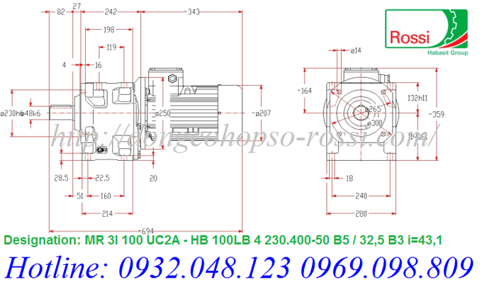 Máy móc công nghiệp: Hộp giảm tốc Rossi MR 3I 100 UC2A - HB 100LB 4 230.400-50 B FdFO2ulaIAIqwnO?format=png&name=small