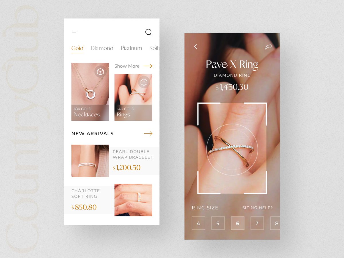 Khushivaswani1's tweet photo. Here, we designed a mobile app design concept based on the #Jewellery #StoreApp with a Scanning Facility.
Check here: https://t.co/LvNfeWQp7L
#jewelleryshop #VirtualReality #mobileappdesign #appdesign #uiuxdesign #designcommunity #designinspiration #dribbble #dribble https://t.co/UfemAeEUY4