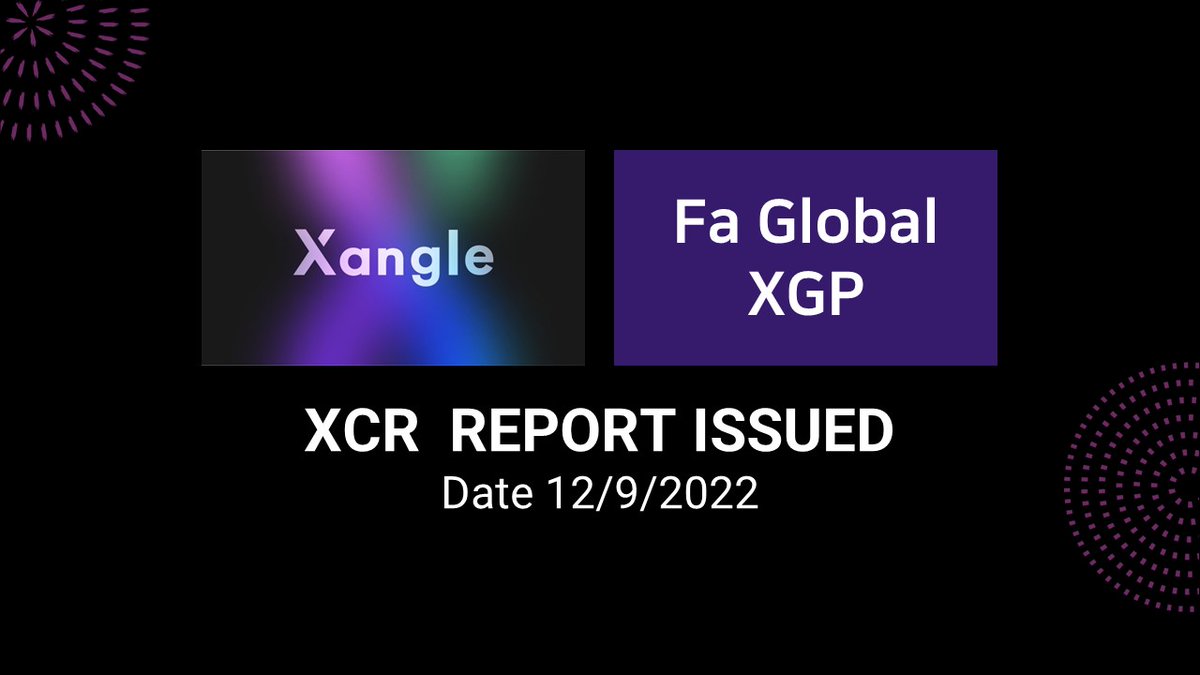 OfficialXgp's tweet photo. 📢 쟁글이 FA GLOBAL XGP에 대한 XCR(Xangle Crypto Rating) 리포트를 발행했습니다.
https://t.co/RZEZuBtUwG
#XGP #GPCOIN #FAGLOBAL #Xangle https://t.co/hGLxAFjNaA