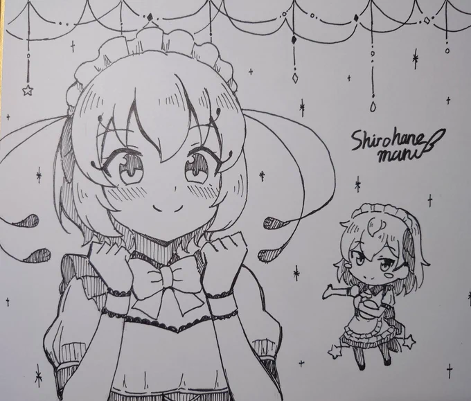 色紙6枚目(ラスト)
カンザシちゃんとカタカケちゃん 