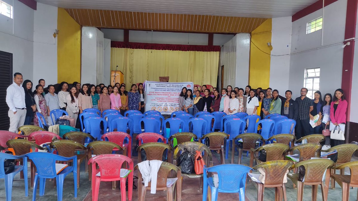 meghalayahealth's tweet photo. 5 days Training of Mid Level Health Providers (MLHPs) and Staff Nurses in #WestJaintiaHills, on expanded services (Oral, ENT, Eye, Common emergencies, Burn, and Trauma Care), starts today.
#TrainedHealthProviders #MLHPs #StaffNurse #HealthyMeghalaya #AyushmanBharat https://t.co/NB81D7R5an
