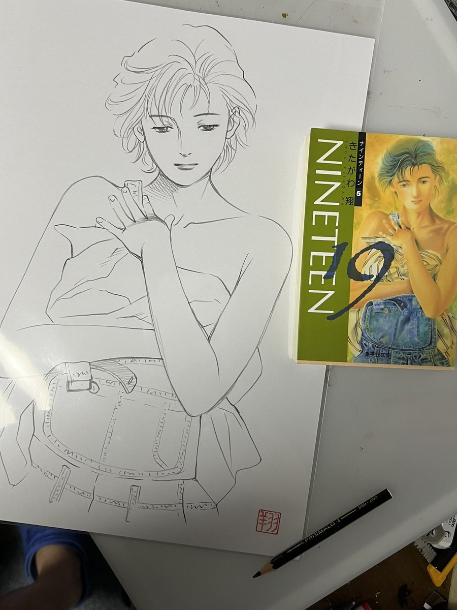 35年くらい前の絵を今のタッチでリメイクすると表情とか細部のデッサンバランスが違ってしまうのは仕方ないな… 