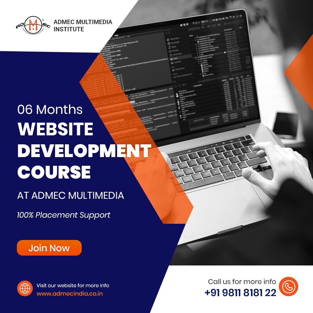 admecinstitute's tweet image. Starter #webdevelopmentcourseinDelhi at ADMEC offers training in all the major web development programming languages.
Check ADMEC web development master course: bit.ly/3f3SIvq
Contact us for more info at +91 9811 8181 22
#webdevelopment #webdevelopmentinstitute