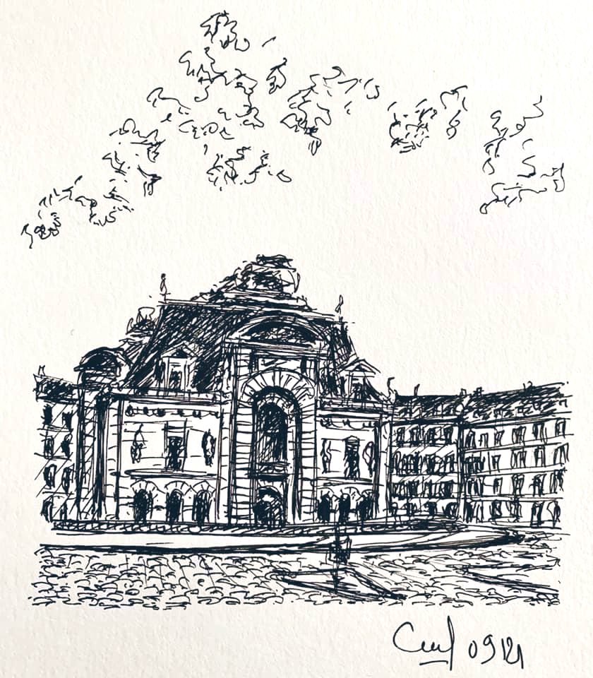 CDessinatrice's tweet photo. Porte de Paris, #lille croquis de 30mn l’an dernier #portedeparis #louisxiv #dessin #drawing #croquis #sketch @lillefrance https://t.co/W61CIA1fVF