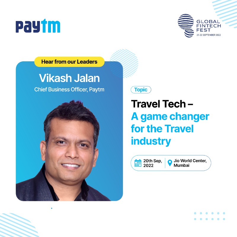 PaytmBusiness's tweet photo. The global online travel market is expected to increase from USD 433 billion in 2021 to USD 691 billion in 2026 at a CAGR of 10%.

Our Chief Business Officer, Vikash Jalan (@vikjal) explains how this can potentially transform the industry.

#GlobalFintechFest #Fintech #Payments https://t.co/x5jS252C6Y