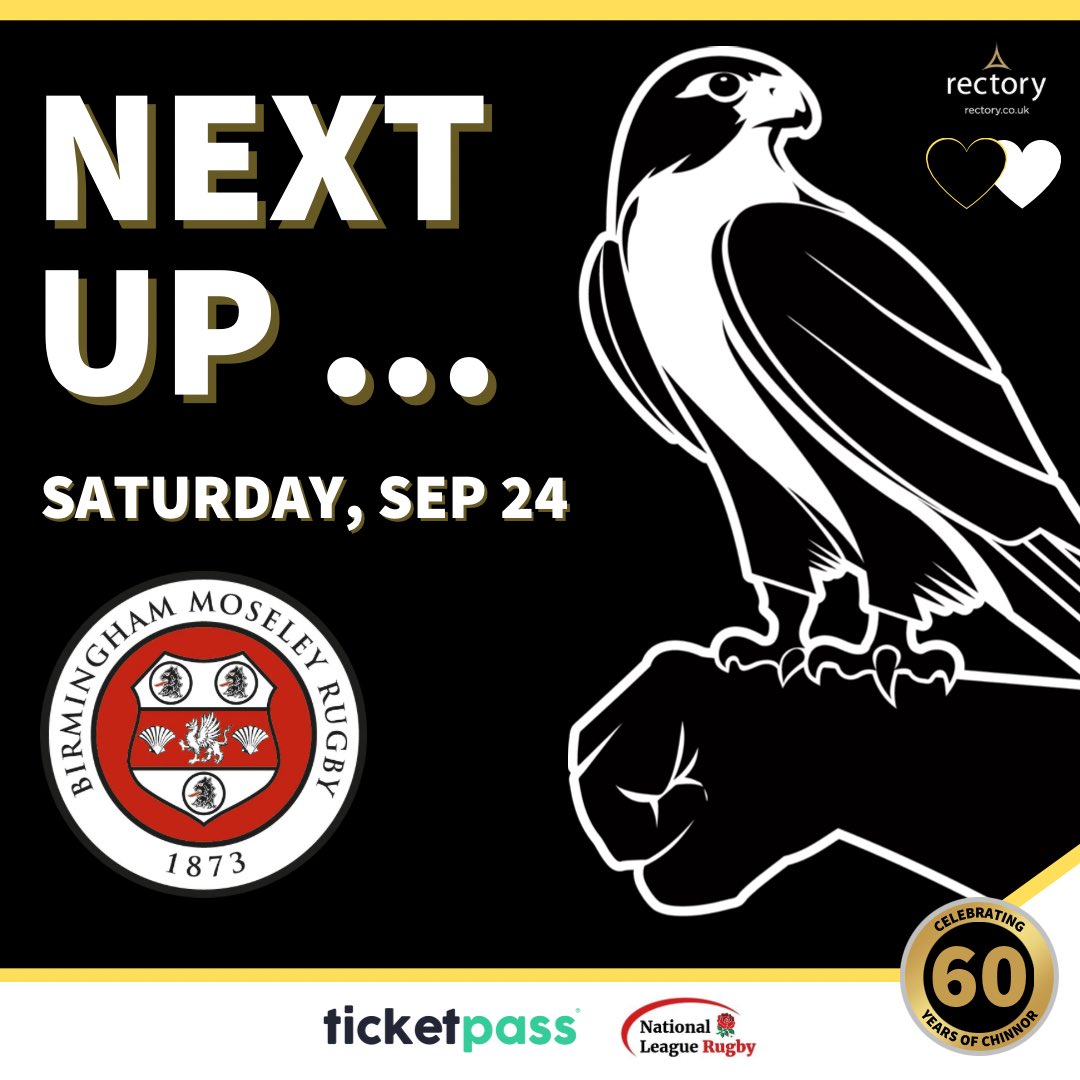 National League Rugby returns to Thame this Saturday 😀

🆚 <a href="/MoseleyRugbyFC/">B'ham Moseley Rugby</a> 
📆 September 24
⏰ 3pm
📍 Kingsey Road 

Tickets 👉 ticketpass.org/event/EMCFAV/c…

#ChinnorFamily 🖤🤍