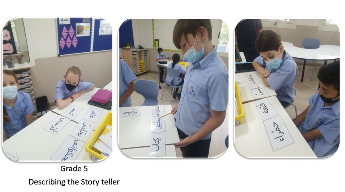 AIS_Arabic's tweet photo. In #AISGrade5 #AISArabicForNonArabs class students are learning to describe the story teller. https://t.co/AfH8xw3pHs