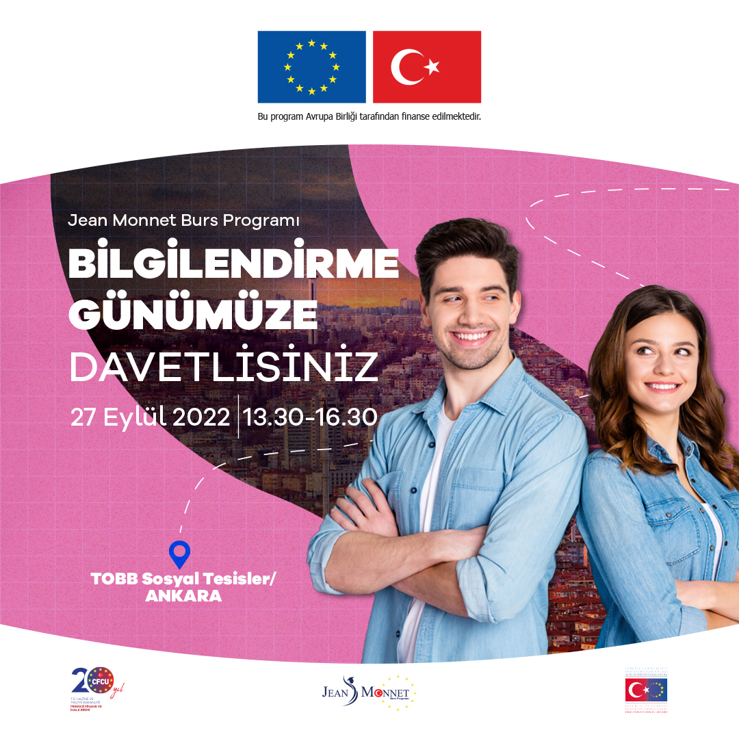 jeanmonnetbursu's tweet photo. Fazlasıyla heyecanlıyız 🤩

27 Eylül 2022 tarihinde Ankara’da gerçekleşecek Jean Monnet Burs Programı Bilgilendirme Toplantımıza katılmak için linkteki kayıt formunu doldurunuz: https://t.co/mf0uUQQoDq https://t.co/w1zso7wQL9