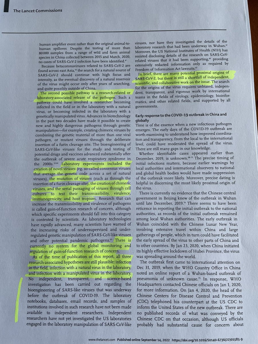 Kijk aan, volgens een studie deze week gepubliceerd in The Lancet is het zeer wel mogelijk dat COVID uit een laboratorium komt: thelancet.com/journals/lance…