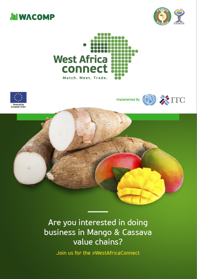 WACOMPGhana's tweet photo. The #MatchMeetTrade #WestAfricaConnect starts today. This year's hybrid event is focused on #cassava #mango  and #ict value chains. 

You can join the conference sessions here 👉🏾:https://t.co/OCQTvPY0Gq https://t.co/cnBGCE5F4V