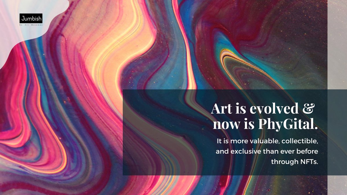 Jumbishcreation's tweet photo. At Jumbish, we are creating a supremacy on how people invest in art. Art is the highest form of expressing oneself.

Our way of thinking, creating, and consuming is altered from Digital to PhyGital in its best iteration. Not that it is greater than ever before in terms of value, https://t.co/9EHVmL8dcE