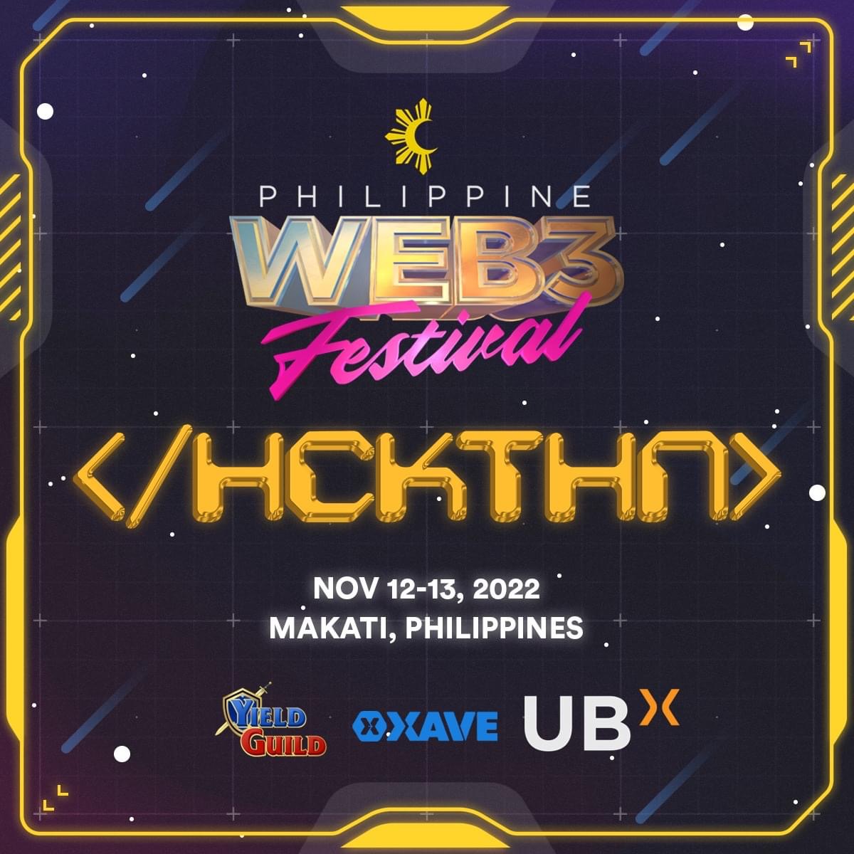Philippine Web3 Festival | 📅NOV 14-18 📍BGC (@phweb3festival) on Twitter photo Calling all Web3 entrepreneurs! This could be the big break you’ve been waiting for 👀
Show us what you got at the </HCKTHN> 💻
A #PHW3Fest side event brought to you by <a href="/UBXph/">UBX Philippines</a>, <a href="/YieldGuild/">Yield Guild Games</a> and <a href="/XaveFinance/">Xave Finance</a>
Register now before slots run out!
📝 phweb3festival.com/events.html Calling all Web3 entrepreneurs! This could be the big break you’ve been waiting for 👀
Show us what you got at the </HCKTHN> 💻
A #PHW3Fest side event brought to you by <a href="/UBXph/">UBX Philippines</a>, <a href="/YieldGuild/">Yield Guild Games</a> and <a href="/XaveFinance/">Xave Finance</a>
Register now before slots run out!
📝 phweb3festival.com/events.html