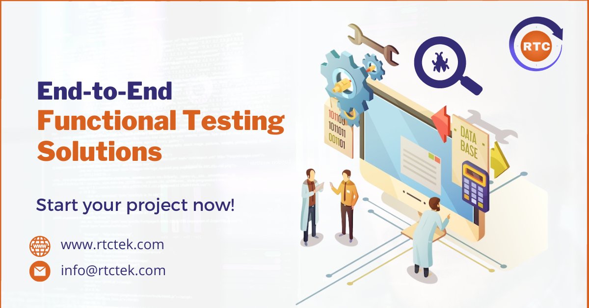 RtcTek's tweet photo. Your app's functionality is the topmost priority. Seamless & robust apps are possible with our range of functional testing services including unit testing, GUI testing, #regressiontesting, and #databasetesting.
Speak with one of our experts today! https://t.co/lN2vxsBGu4
#RTCTek https://t.co/U9ONxSLxnD
