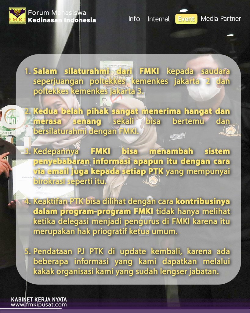 FMKI Mendengar bersama Poltekkes Jakarta 2 dan 3 pada 11 Agustus 2022