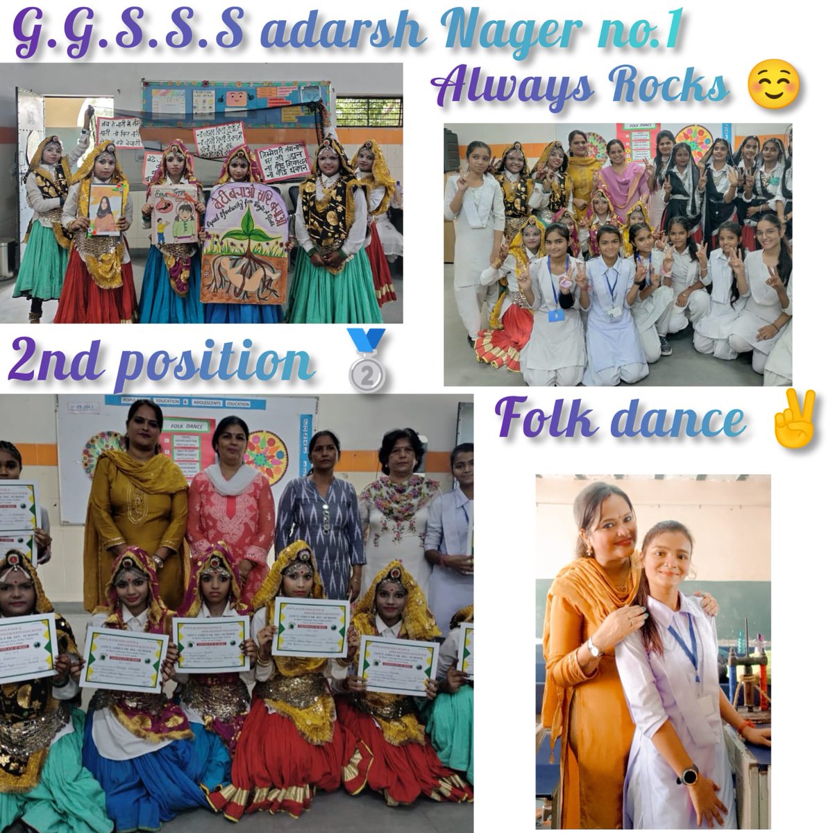 G1309034's tweet photo. Big achievement at zonal level Population Education competition.Folk dance and role play both teams got 2nd position.
Congratulations to our worthy Ms.Deepti Aggarwal mam
Ms.Shikha mam https://t.co/j26LeGARgD