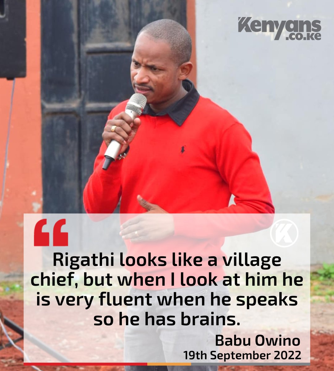 Rigathi looks like a village chief - Babu Owino