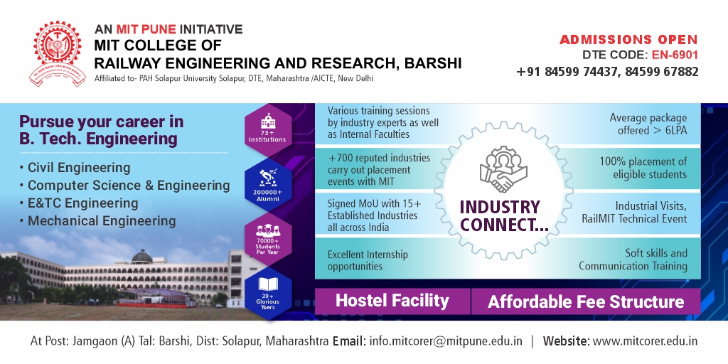 mitcorer's tweet photo. ➤Admissions Open for B Tech Engineering
✅First-year B Tech
✅Direct 2nd Year B Tech (After Diploma)

An initiative of MIT Pune.

Contact now to confirm your seat 
+91 8459974437 +91 8459967882
👉 Apply Now - https://t.co/D4X34Njvb9

#MIT #Solapur #Engineering #AdmissionsOpen https://t.co/DaXMqw9J1p