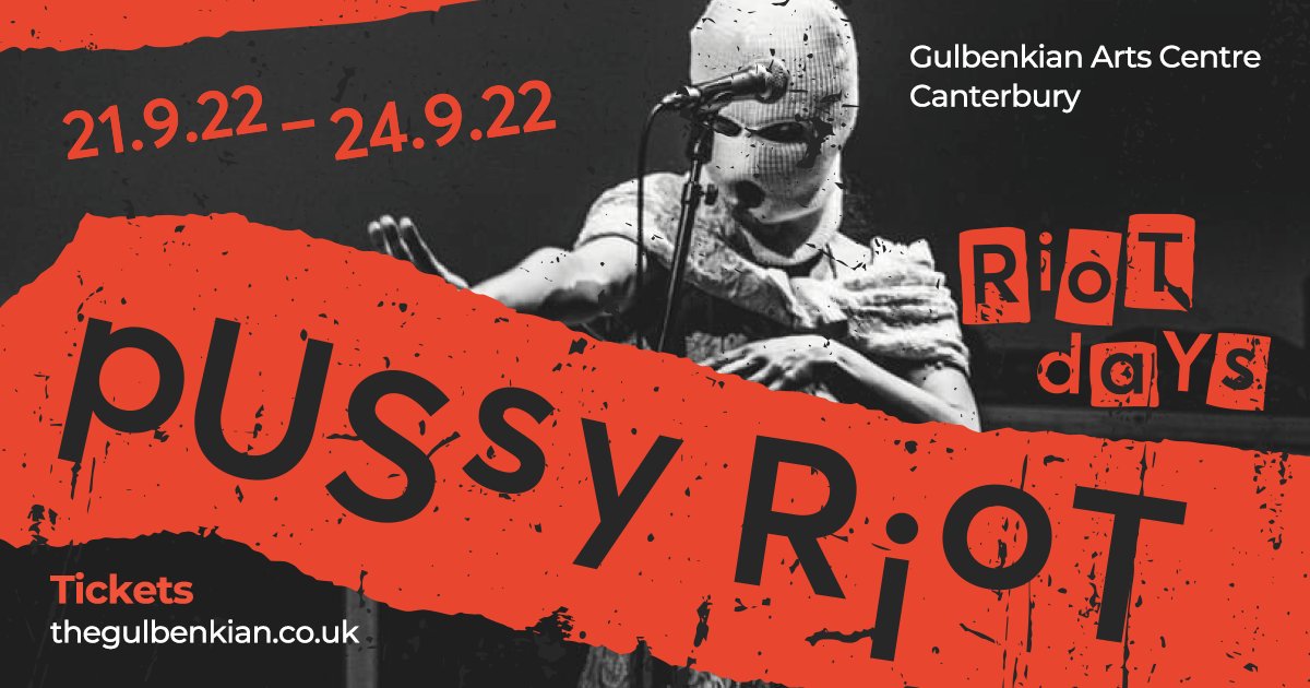 Art and activism collide on campus this week as we host the ground-breaking Pussy Riot!

Never more relevant than now, the world’s best-known demonstrators bring their worldwide smash hit Riot Days to Canterbury💥

Get your tickets from the link below👇
bit.ly/GACpussyriot