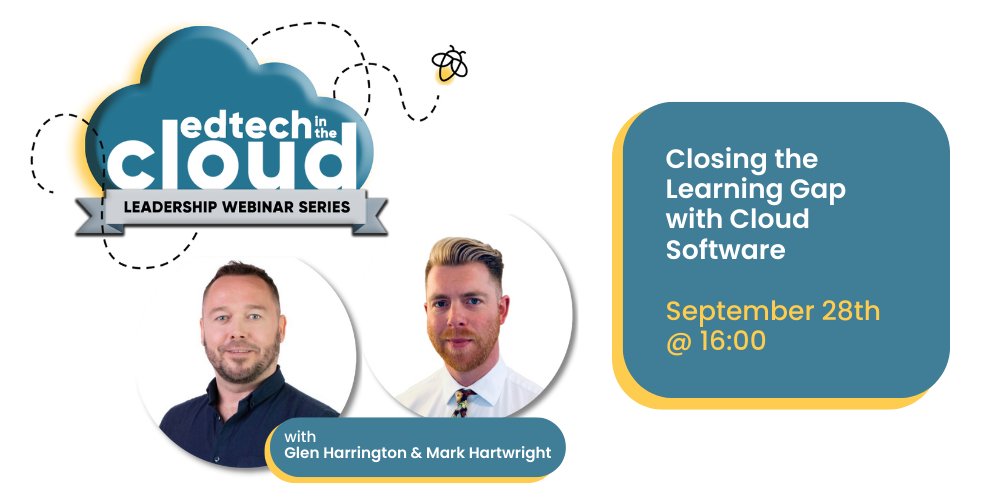 Join SMART UK for the free ☁️ 'EdTech In The Cloud' Leadership Webinar Series ☁️

We'll explore the reasons behind the recent surge in demand for cloud-based learning and why the future of education technology is in the cloud. 

Register here: bit.ly/3S0CSjk