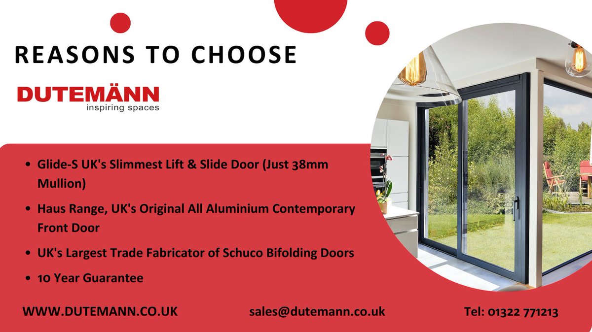 DutemannUK's tweet photo. If you ever needed a reason to Choose Dutemänn.... #choosedutemann #dutemann #GlideS #Lift&Slide #Hausdoor #Bifold #Schuco https://t.co/CvDQSjHEog