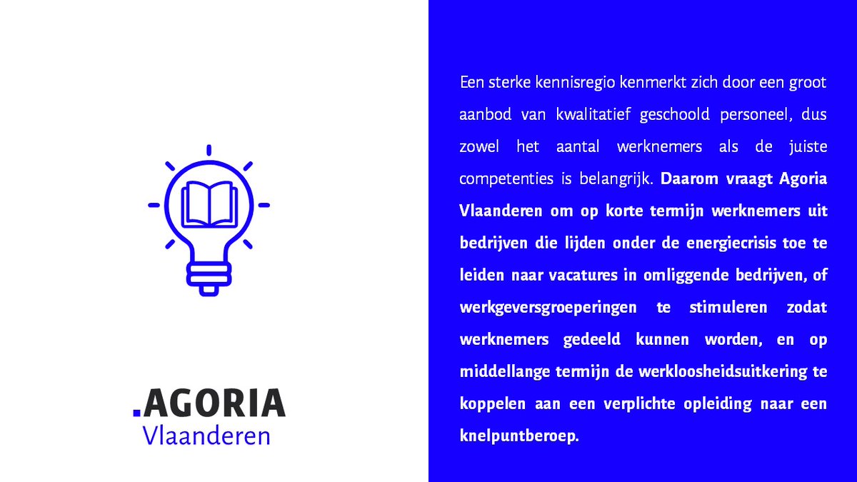 Jolyce_Demely's tweet photo. Behoud én versterk Vlaanderen als #kennisregio. Alleen mensen #activeren volstaat niet, ook juiste competenties zijn nodig. @Agorianl vraagt een asymmetrisch beleid. Werkloosheid mag nt langer onvoorwaardelijk zijn. Meer opleidingen richting knelpuntberoep of toekomstige skills. https://t.co/AMK0XOVXyX