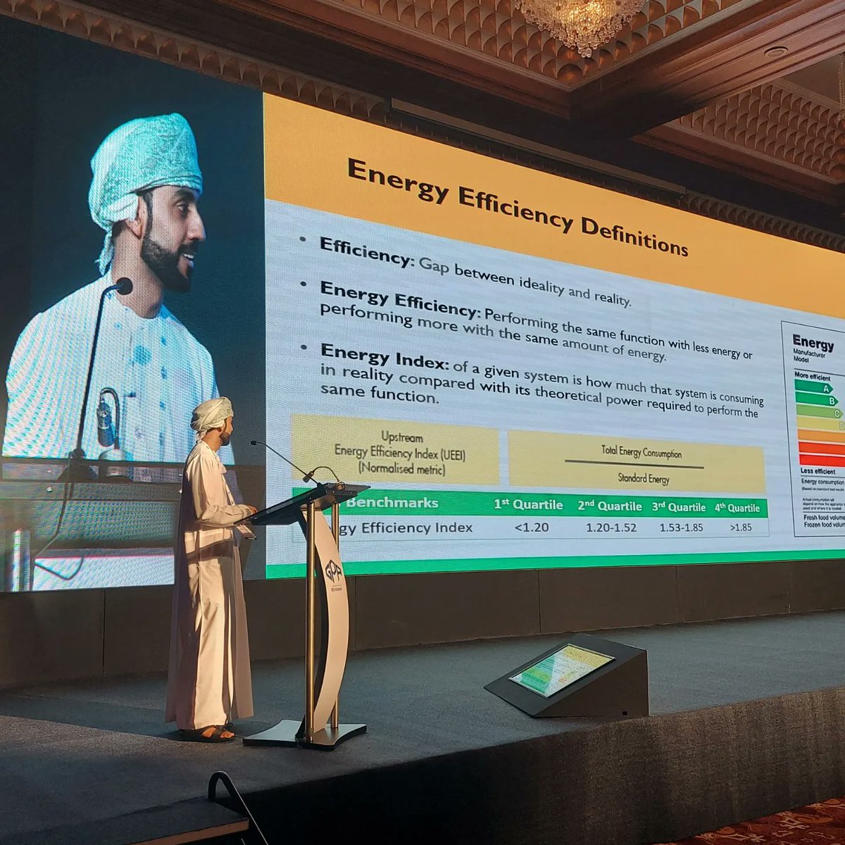 gpa_gcc_chapter's tweet photo. #Day3 Morning Session
Presenter: Mazin Al-Qasmi, @PDO_OM
Topic: Energy Efficiency Achievements in Gas Processing Operation
#GPAGCCChapter #gasprocessing #gpagcc #day3 #oilandgasindustry #kuwait #conference #Exhibition #speaker #session #technicalsession #Presenter https://t.co/ZyBaYNBx5g