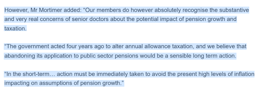 goldstone_tony's tweet photo. 1/ Dont agree with much of what is said in today's HSJ article, but great to see these comments from @NHSE_Danny CEO @NHSEmployers - strongest yet on pension taxation

Good to recognise the extremely urgent issues relating to v high inflation #CPIdisconnect #NegativePIAs - these https://t.co/uBWy7sNBIz