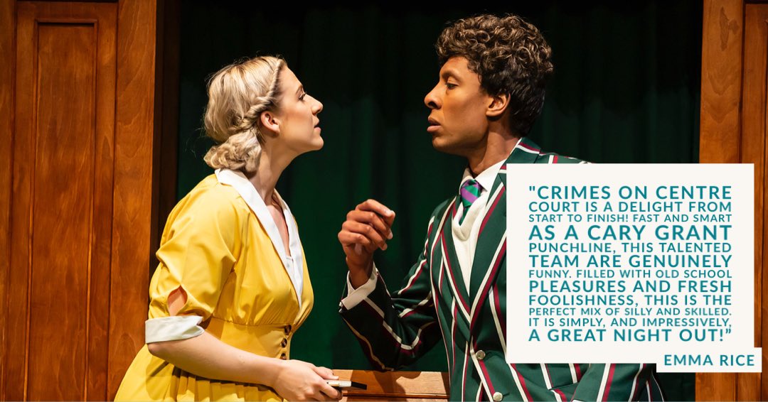 We were thrilled that one of our theatrical inspirations, @wise_children’s #EmmaRice came to see #CrimesOnCentreCourt and even more thrilled about what she said “the perfect mix of silly & skilled…a great night out”