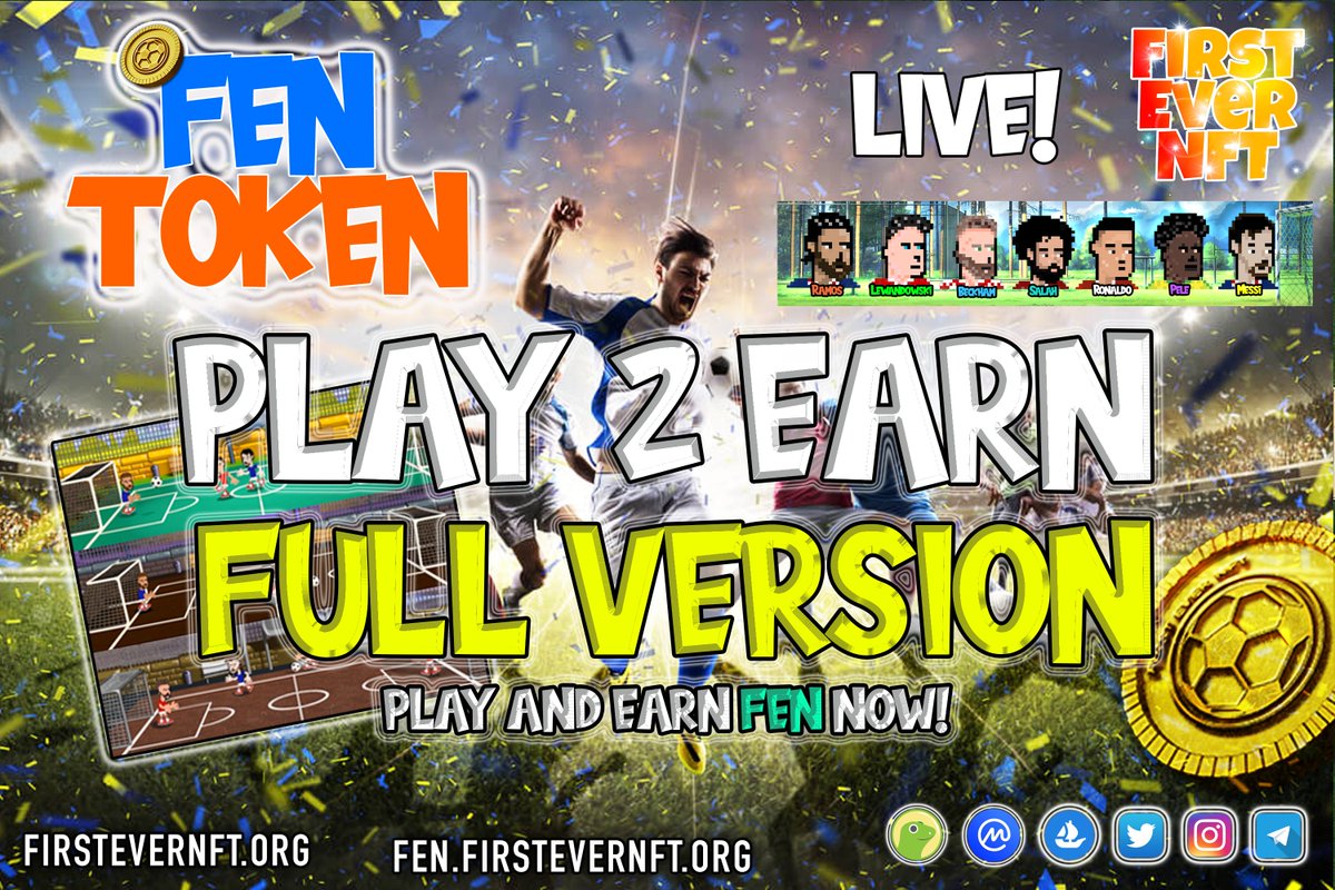 firstevernft's tweet photo. First Ever NFT #P2E Game Is Live⚽️

Lead your Players into action packed matches and win in order to earn rewards including $FEN tokens and valuable NFT assets
https://t.co/oMF1TzHFn0

https://t.co/dvbdFNpyA5
https://t.co/BvDU12GrxG

#NFT #NFTs #P2E #P2EGame #cryptocurrency https://t.co/X7iwyKu7nJ
