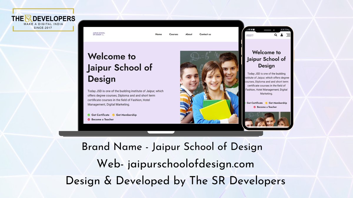 thesrdevelopers's tweet photo. Company Name - Jaipur School of Design 

Website - https://t.co/pOOdXvM2Ru

Project Design, Developed &amp; SEO By - @thesrdevelopers 

https://t.co/JaZsesqu9B

#webdesign #webdevelopment #website #digitalmarketingagency #jaipur #india #us #uk #uae #mumbai #thesrdevelopers https://t.co/tm2clgH6Cz