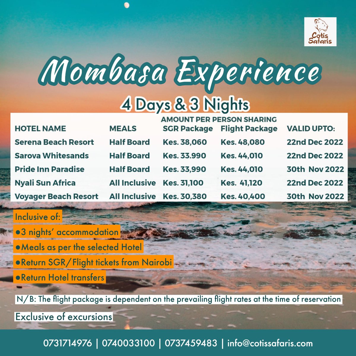 CotisSafaris's tweet photo. It's time for a perfect beach escape in Mombasa🤩
DM/WhatsApp/Call us thro' 0731714976 or 0737459483 or 0740033100
📧 info@cotissafaris.com
▪︎Excursions available on request
#cotissafaris #experienceredefined #ocean #oceanvibes #aquaholic #Mombasa #travelblogger #Travel https://t.co/6EsQgZLHWQ