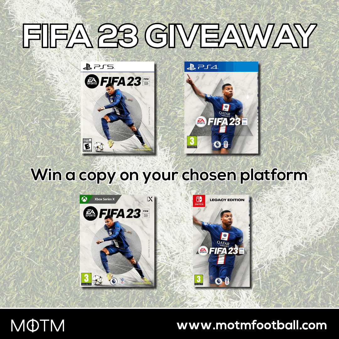 motm_football's tweet photo. 🚨FIFA 23 GIVEAWAY🚨

Win a copy on your chosen platform.🎮

To enter:
✔️ Follow @motm_football 
✔️ Retweet
✔️ Like

💥Gain an extra entry by joining our mailing list via our website💥 Enter via our other socials as well!

Winner announced 28/09.

#FIFA23 #Giveaway #Competition https://t.co/TCYkIreCPO