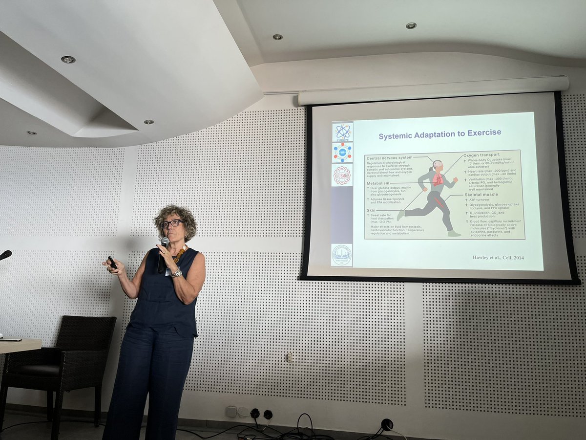 Prof Daniela Caporossi presenting a great talk on exercise and adaptation at the SFRRE summer school in Spetses, Greece