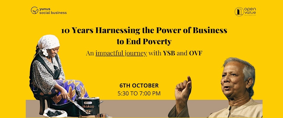 Te esperamos el próximo 6 de octubre a las 17:30h para celebrar los 10 años de uno de los actores más relevantes del ecosistema de impacto internacional: Yunus Social Business.
Inscríbete: bit.ly/3QV4uW7