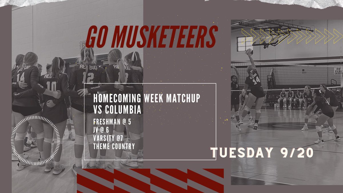 rbhsvball's tweet photo. It's #GAMEDAY #CahokiaConference
πΒ» @rbhsvball
π Β» Columbia
π
Β» September 20
β° Β» Freshman @ 5pm Jv @ 6pm Varsity @ 7
π Β» Red Bud High School πΒ» π€ π Theme-Country
#RedBud132 | #GameDay https://t.co/ifDhQEANba