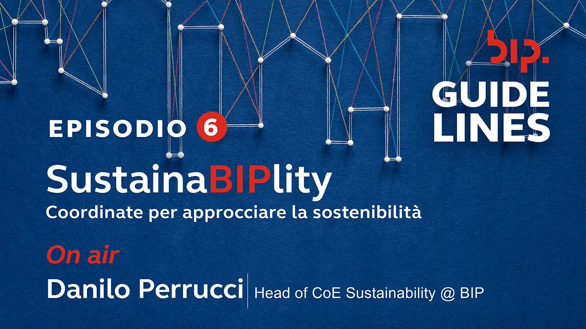 Bip_Group's tweet photo. La sostenibilità oggi è ricercata nel cibo, negli acquisti e nel lavoro. Cos'è la Sostenibilità? Perché è strategica per tutti i tipi di aziende? 

Ascolta l'episodio di BIP Guidelines con Danilo Perrucci, Head of CoE Sustainability di BIP. 

https://t.co/F2D99NGYK5 https://t.co/AN0zCNzWOD