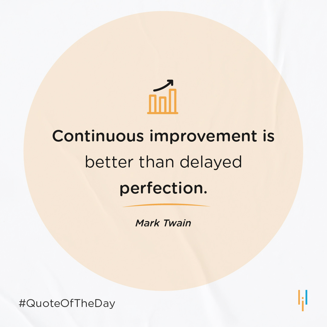 simplilearn's tweet photo. Improvement is not always about ‘Doing things to the T’ or about ‘Perfect outcomes’. 

We believe improvement is also about the process, personal progress, and accomplishments along the way. 
What do you think?

#MarkTwain #Quote #Inspiring #SimplilearnCommunity #Growth https://t.co/1mQSFnhUGS