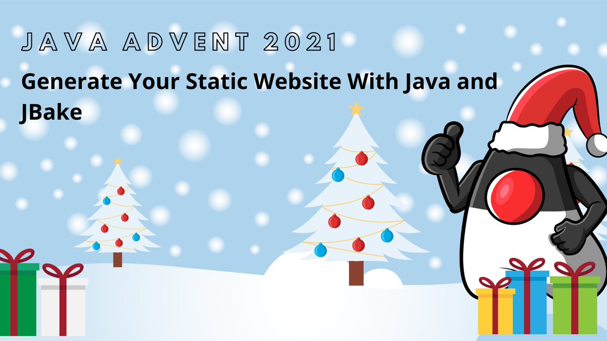 JavaAdvent's tweet photo. #Static #websites generators have many benefits. @GeoffreyDeSmet looks into a particularly interesting project in his #javaadvent21 article "Generate Your Static Website With #Java and #JBake". Check it out here: https://t.co/08TBkZYndz https://t.co/R5VmLjbrpo