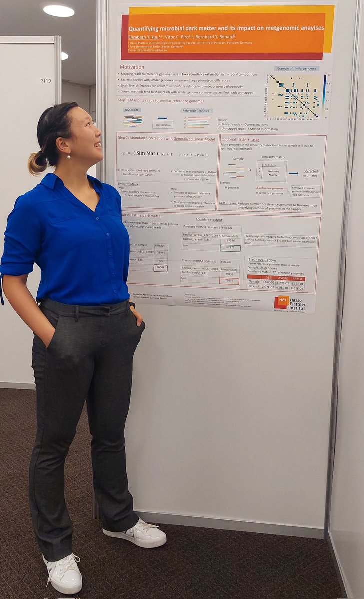 yuu_statistics's tweet photo. Want to learn how to quantify "microbial dark matter"?  What even is "microbial dark matter"?? Stop on by today at #ECCB2022 poster session (P118-T) and find out! 
#metagenomics #bioinformatics #biostatistics #genomestrack #statistics 
@renardlab #research https://t.co/qfOehUU2AW