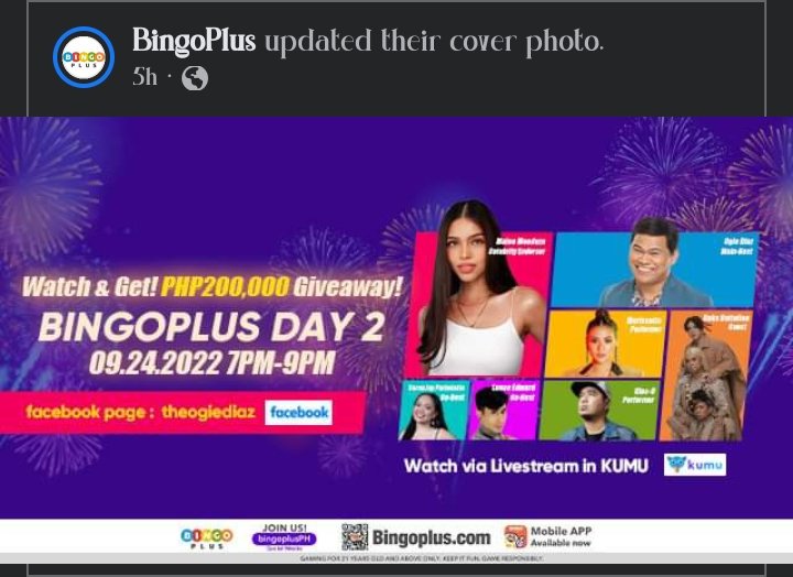 BingoPlus cover photo ✨ 🗓️ September 24,2022 ⏰ 7PM - 9PM @mainedcm |#MaineMendoza