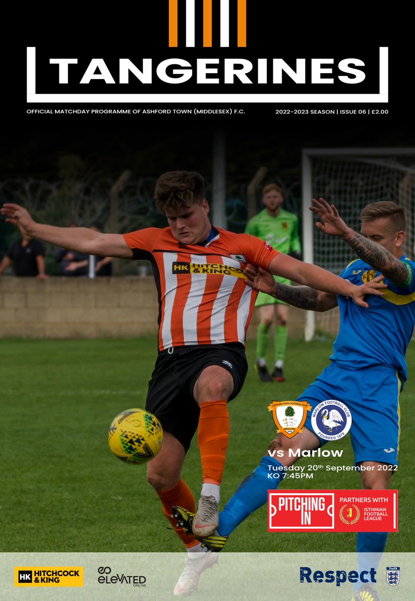 ashfordtownmx's tweet photo. The matchday programme for tonightโs game vs @MarlowFC is now online. Cover star on this issue - @flatty_9 ๐
๐ธ Photo by Chris Benn
https://t.co/niulu5oC0H
#ASHMAR #atmx #isthmianleague https://t.co/7L4F0RZ9a2