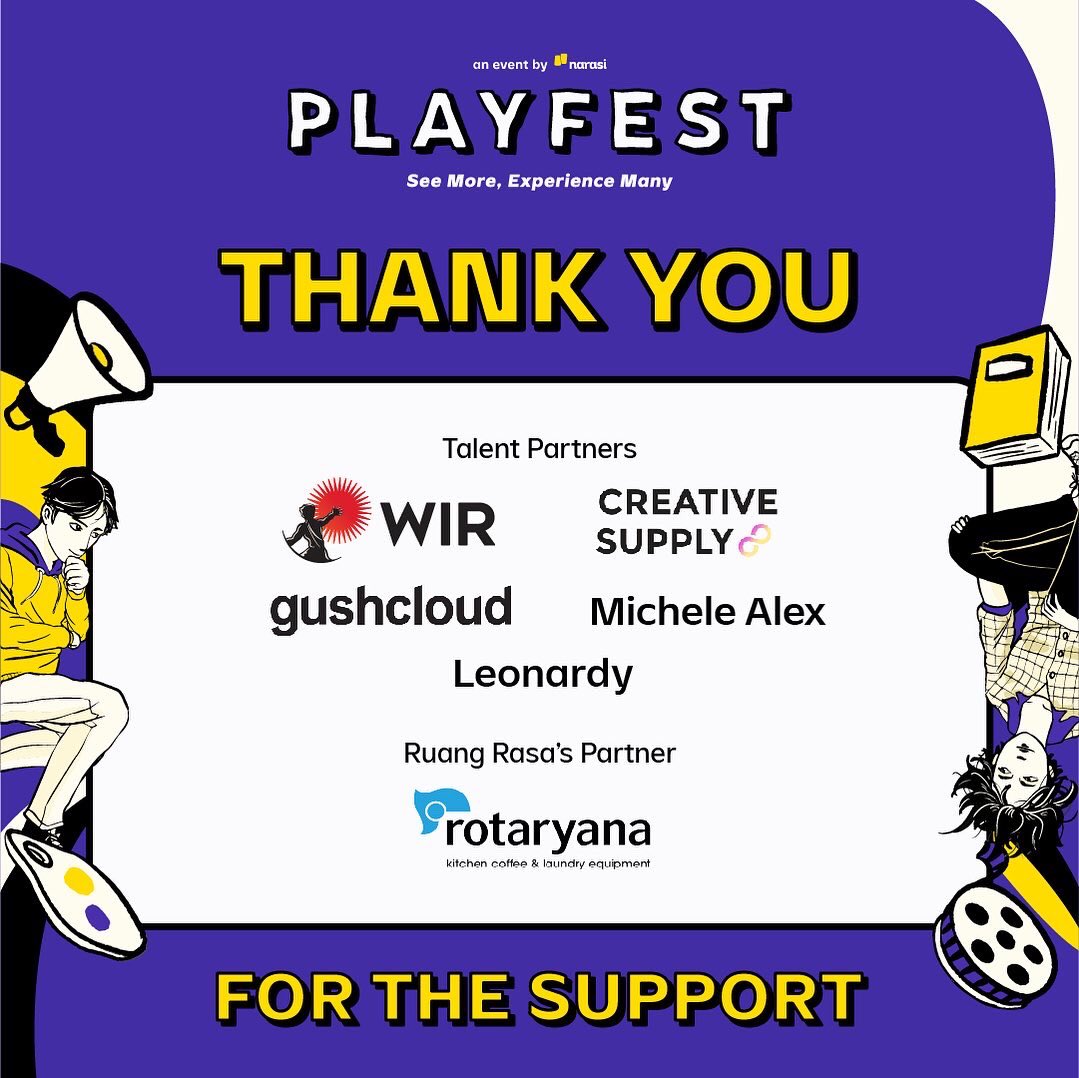 narasitv's tweet image. Terima kasih banyak buat talent, media, food and beverages, hotel, beauty dan merchandise partner yang telah mendukung Playfest!🙌🏻 | Playfest

#Playfest2022 #ReactivateYourSense
