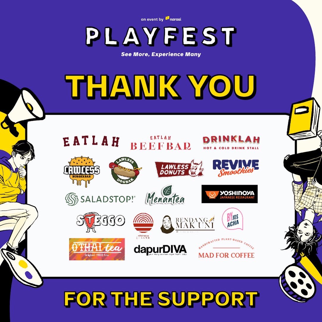 narasitv's tweet image. Nggak ketinggalan, buat para tenants di Creative Market dan FnB yang bikin #Playfest2022 makin seru! Sampai jumpa di kolaborasi selanjutnya!🥂 | Playfest

#Playfest2022 #ReactivateYourSense