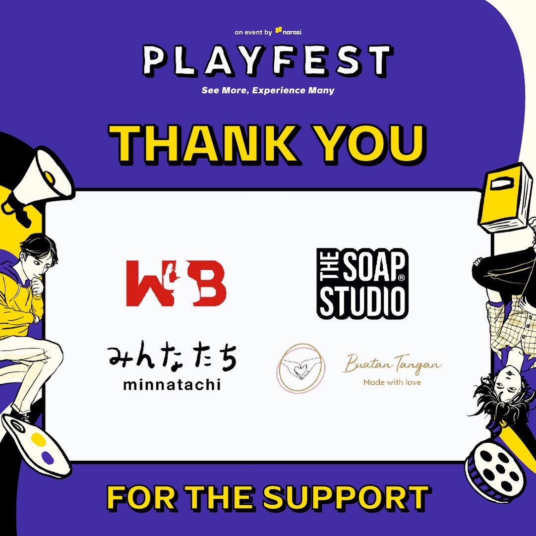 narasitv's tweet image. Nggak ketinggalan, buat para tenants di Creative Market dan FnB yang bikin #Playfest2022 makin seru! Sampai jumpa di kolaborasi selanjutnya!🥂 | Playfest

#Playfest2022 #ReactivateYourSense